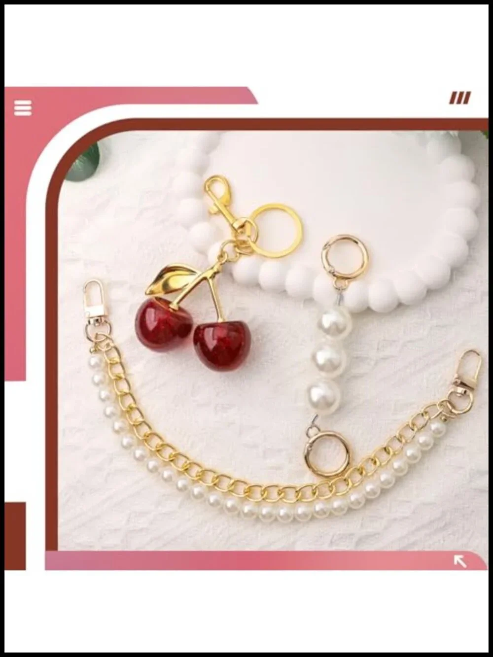 3 Pcs Bag Charms Keychains Replacement Extension Chain for Crossbody Bags